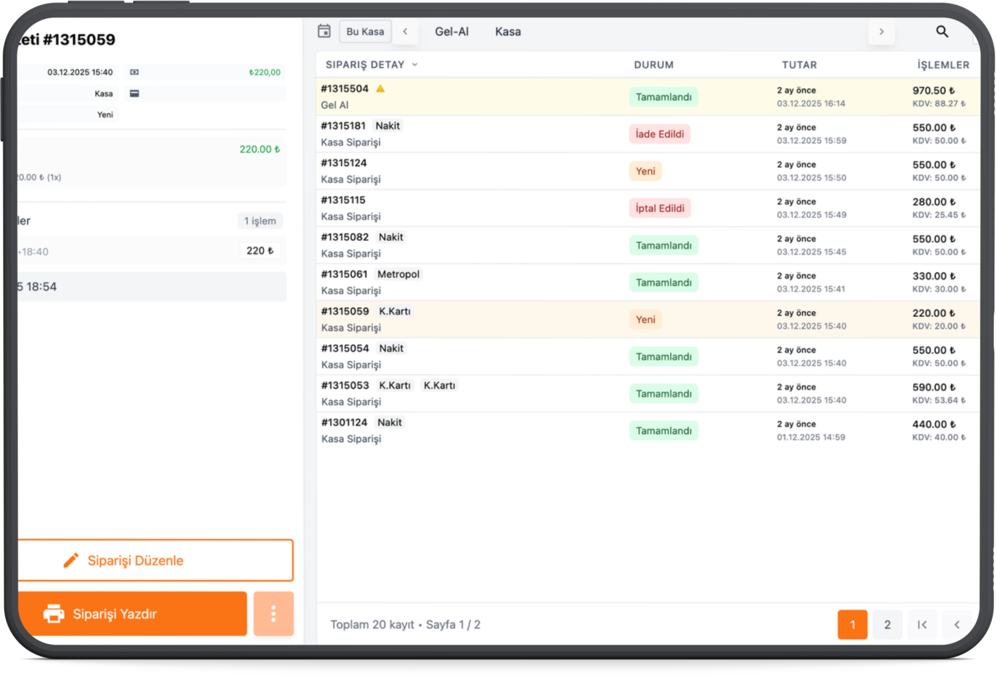 Online Sipariş Yönetimi